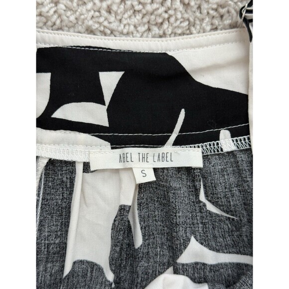 Abel the Label Anthropologie White Black Print Pockets Tiered Swing Maxi Small - Picture 6 of 10